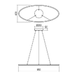 Lustra moderna Leo alb il. indirect LED 43W/5718lm 3000K/4000K, 01-3337 Redo