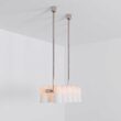 Candelabru modern cu 10 brate din alama masiva si abajururi din sticla opal, Odyssey Linear XS, B143 SchwungHome
