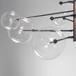 Candelabru modern cu 8 brate din alama masiva si abajururi din sticla suflata, RD 15, B080 Schwunghome