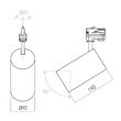 Proiector LED pe sina/aplicat 30W/4000K/2583lm XTilt TL04NW MBK Arelux