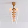 Candelabru modern cu 16 brate din alama masiva si abajururi din sticla opal, Odyssey Linear LG, B158 SchwungHome