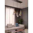 Lustra moderna negru mat detaliu auriu abajururi sticla fumurie 6xE27/23W, Brina 01-3215 Smarter