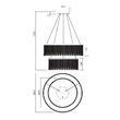 Lustra Vanesia aurie cu cristale, dimmabila in 3 pasi, LED 72W/8600lm, 3000K/4000K/6000K, CRI90, IVA PR M+L 11, Incanti