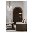 Candelabru modern cu 12 brate din alama masiva si abajururi din sticla opal, Odyssey Linear MD, B157 SchwungHome