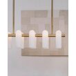 Candelabru modern cu 12 brate din alama masiva si abajururi din sticla opal, Odyssey Linear MD, B157 SchwungHome