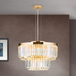 Candelabru cristal modern auriu Prism LED 80W/6400lm/3000K, LU 2415/55 GOLD Orion