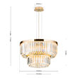 Candelabru cristal modern auriu Prism LED 80W/6400lm/3000K, LU 2415/55 GOLD Orion