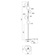Lampadar modern Roy alama patinata abajururi sticla Pyrex 5xG9/50W, 01-2785 Redo