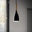 Lustra moderna neagra detaliu lemn natural 1xE24/40W, Manhattan SP1 110752 Ideal Lux