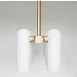 Candelabru modern cu 10 brate din alama masiva si abajururi din sticla opal, Odyssey Linear SM, B144 SchwungHome