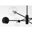 Candelabru modern negru abajururi transparente 3xG9/60W si 3xGU10/60W Moka 1995 Jupiter
