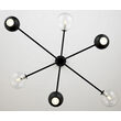 Candelabru modern negru abajururi transparente 3xG9/60W si 3xGU10/60W Moka 1995 Jupiter