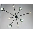 Candelabru modern negru abajururi transparente 4xG9/60W si 4xGU10/60W Moka 1996 Jupiter