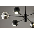 Candelabru modern negru abajururi fumurii 3xG9/60W si 3xGU10/60W Moka 1974 Jupiter