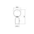 Veioza moderna Helios neagra abajur sticla opal E14/28W, 01-2932 Redo