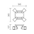 Plafoniera moderna  wenge sticla tip alabastru, TOM 04-439 Smarter