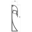 Profil aluminiu 3 m montaj perete (tip plinta), MWH Arelux PRF120/300 MWH