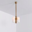 Candelabru modern cu 3 brate din alama masiva si abajururi din sticla opal, Odyssey, B140 SchwungHome