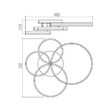 Aplica/Plafoniera LED moderna auriu mat 120W 3000/4000/6000K, Tara 01-3997 Smarter