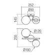 Aplica/Plafoniera moderna negru mat abajururi sticla fumurie 2xG9/8W, Astra 01-3987 Smarter