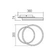 Aplica/Plafoniera LED moderna auriu mat 28W 3000/4000/6000K, Tara 01-3991 Smarter