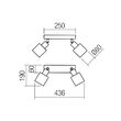 Aplica/Spot modern lemn natur abajururi sticla fumurie 2xE14/15W, Rotis 01-3985 Smarter