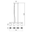 Lustra moderna lemn natur abajururi sticla fumurie 4xE14/15W, Rotis 01-3986 Smarter