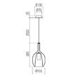 Lustra moderna crom abajur sticla fumurie 1xE27/42W, Tresor 01-3637 Smarter