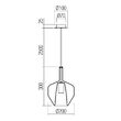 Lustra moderna crom abajur sticla cuprata 1xE27/42W, Tresor 01-3650 Smarter