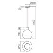 Lustra moderna negru mat abajur sferic sticla fumurie 1xE27/42W, Atlantis 01-4045 Smarter