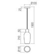 Lustra moderna negru mat abajur oval sticla fumurie 1xE27/42W, Atlantis 01-4044 Smarter