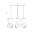 Lustra moderna negru mat abajururi sticla fumurie 3xE27/42W, Croma 01-3068 Smarter