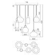 Lustra moderna negru mat abajururi sticla fumurie 6xE27/42W, Atlantis 01-4047 Smarter
