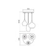 Lustra moderna crom abajururi sticla fumurie 3xE14/28W, Tanner 01-3192 Smarter