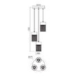 Lustra moderna negru mat elemente lemn natur 3xE27/42W, Stem 01-3142 Smarter