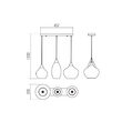 Lustra moderna crom abajururi sticla fumurie 3xE14/28W, Tanner 01-3193 Smarter