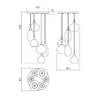 Lustra moderna crom abajururi sticla fumurie 6xE14/28W, Tanner 01-3194 Smarter
