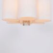 Candelabru modern cu 6 brate din alama masiva si abajururi din sticla opal, Odyssey, B142 SchwungHome