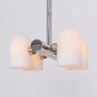 Candelabru modern cu 4 brate din alama masiva si abajururi din sticla opal, Odyssey, B141 SchwungHome
