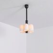 Candelabru modern cu 6 brate din alama masiva si abajururi din sticla opal, Odyssey, B142 SchwungHome
