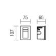 Aplica exterior IP65 alba asimetrica incastrabila LED 3W/117lm/4000K, Inner 9548 Redo