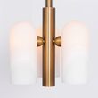Candelabru modern cu 3 brate din alama masiva si abajururi din sticla opal, Odyssey, B140 SchwungHome