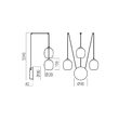 Aplica/Lustra negru mat sticla fumurie degrade LED 16.5W/1760lm/3000K, Khadi 01-3485 Redo