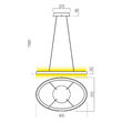 Lustra moderna ovala 80x52 cm auriu mat LED 80W/3000-4000K, Nobu 01-3813 Redo