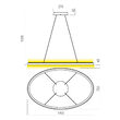 Lustra moderna ovala 120x75 cm alb mat LED 80W/3000-4000K, Nobu 01-3818 Redo