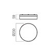 Aplica/Plafoniera moderna baie IP54 Frisbi neagra LED 12W/3000K/4000K, 01-3735 Redo