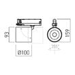 Proiector LED pe sina 0°- 355° orizontal și 0°- 90° vertical 38W/4000K/4910lm XShow SH03NW SBK Arelux