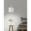 Lustra moderna crom abajur textil argintiu 1xE27, Astrid 01-1177 Smarter