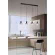 Lustra moderna neagra abajururi sticlă fumurie 4xE27/42W, Lou 01-2008 Redo