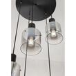 Lustra moderna neagra abajururi sticlă fumurie 5xE27/42W, Lou 01-2009 Redo